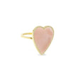 Pink Opal Inlay Heart Ring with Diamonds