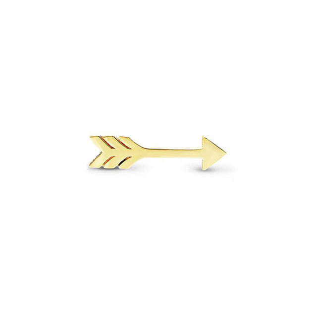 Single Yellow Gold Extra Small Arrow Stud