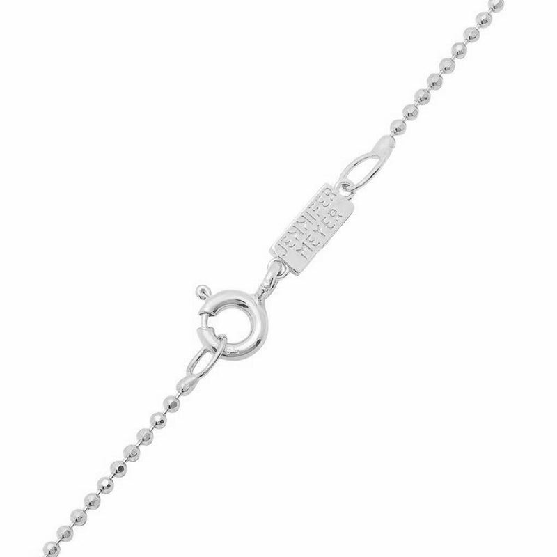 White Gold Diamond Mini Heart Charm Necklace
