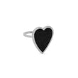 White Gold Onyx Inlay Heart Ring