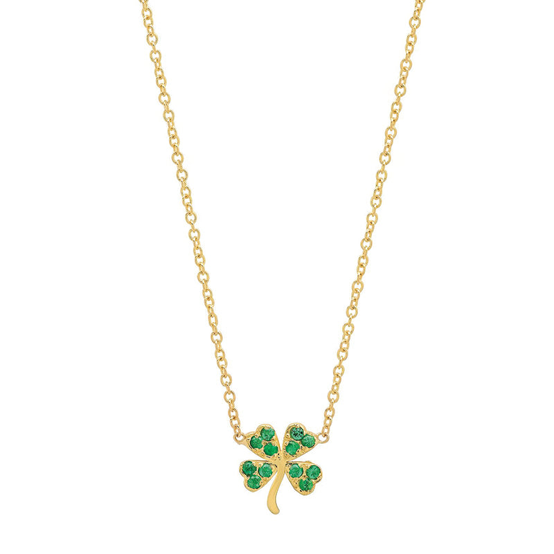 Emerald Mini Clover Necklace