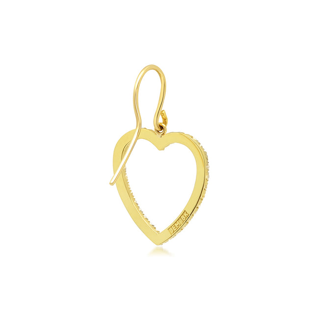 Diamond Large Open Heart Drop Earrings