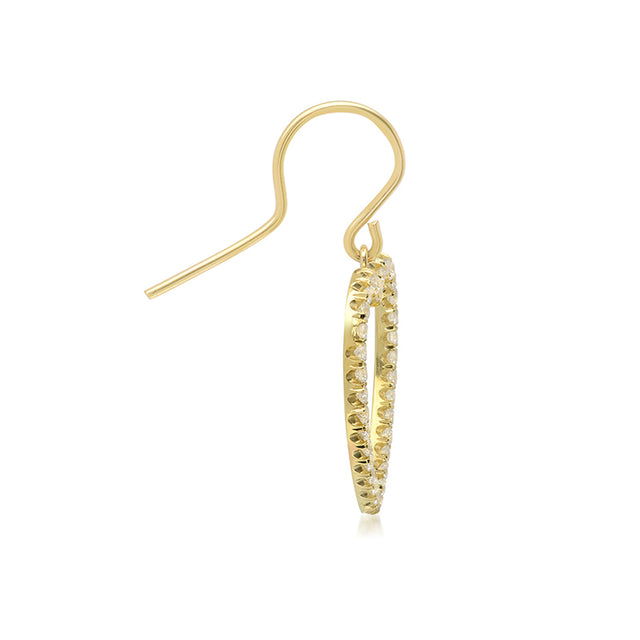 Diamond Large Open Heart Drop Earrings