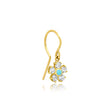 Large Diamond Flower Drop Earrings with Turquoise Center