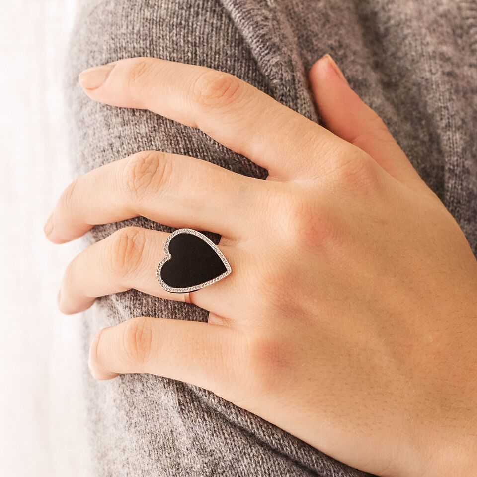 925 Sterling Silver Tiny Black Heart Ring Ladies Kids Baby Size 1-10 –  Sterling Silver Fashion