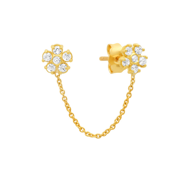 Diamond Double Flower Stud