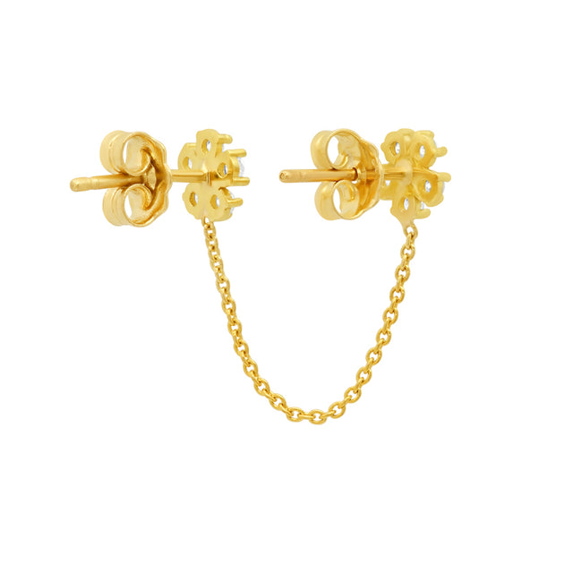 Diamond Double Flower Stud