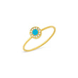 Turquoise Inlay Circle Ring with Diamonds