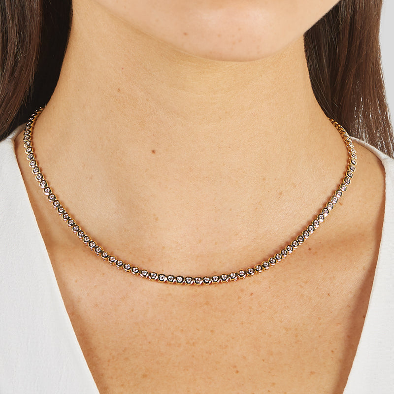 Diamond Mini Bezel Tennis Necklace