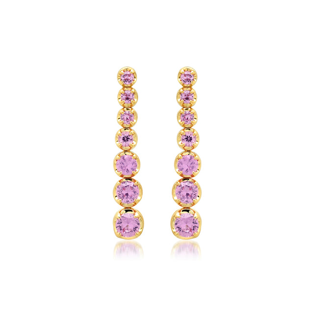 Graduated Pink Sapphire Tennis Studs