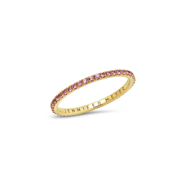 Pink Sapphire Eternity Band