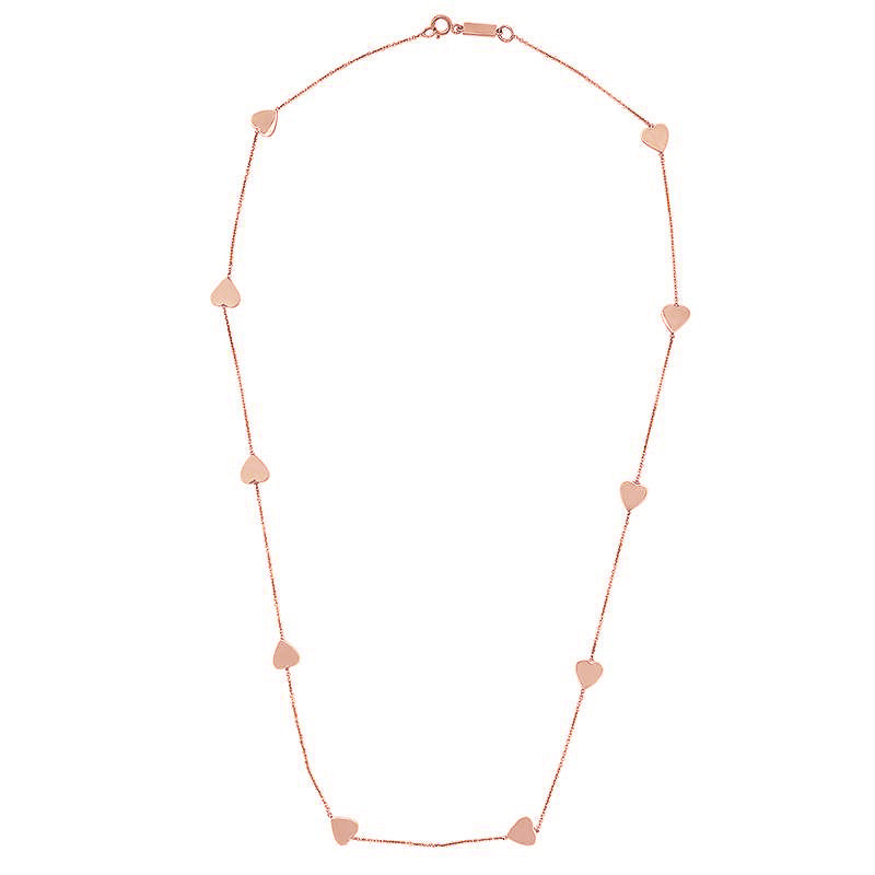 Rose Gold Heart-by-the-Inch Necklace