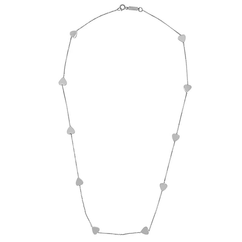 White Gold Heart By-The-Inch Necklace