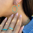 Turquoise Open Circle Drop Earrings