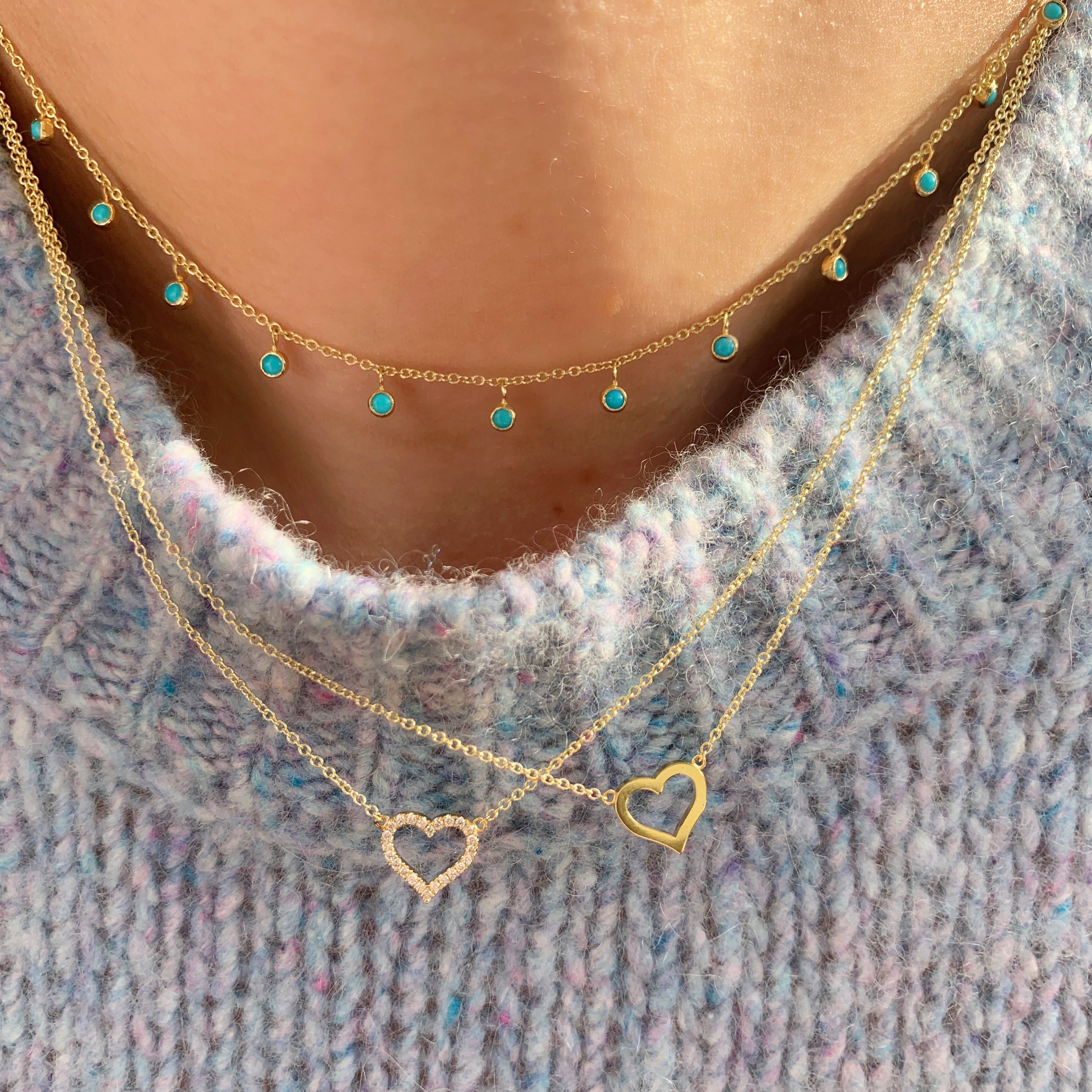 Diamond Small Open Heart Necklace