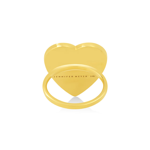 Turquoise Inlay Heart Ring with Diamonds