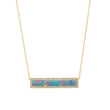 Red Boulder Opal Inlay Bar Necklace with Diamonds