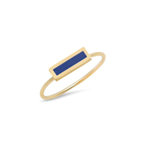 Lapis Inlay Bar Ring for Women Jennifer Meyer