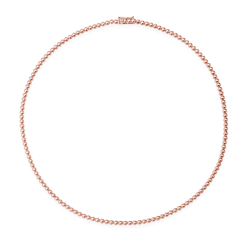 Rose Gold Mini Bezel Tennis Necklace