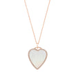 Rose Gold Mother of Pearl Inlay Heart Necklace with Diamonds