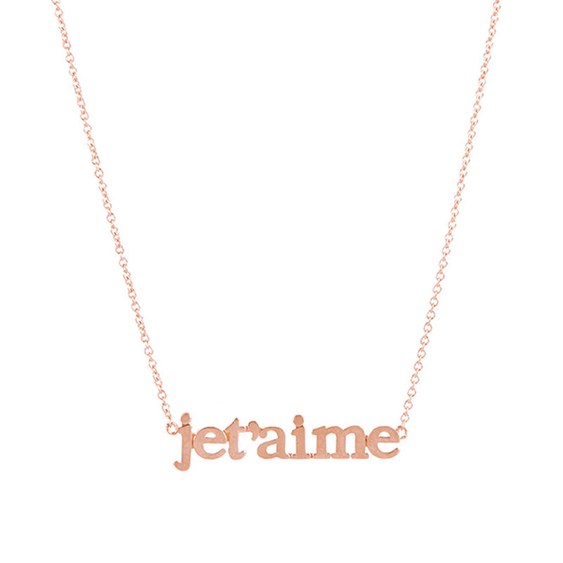 Rose Gold Je t'aime Necklace