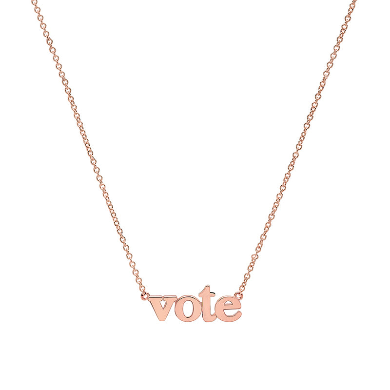 Rose Gold Vote Necklace