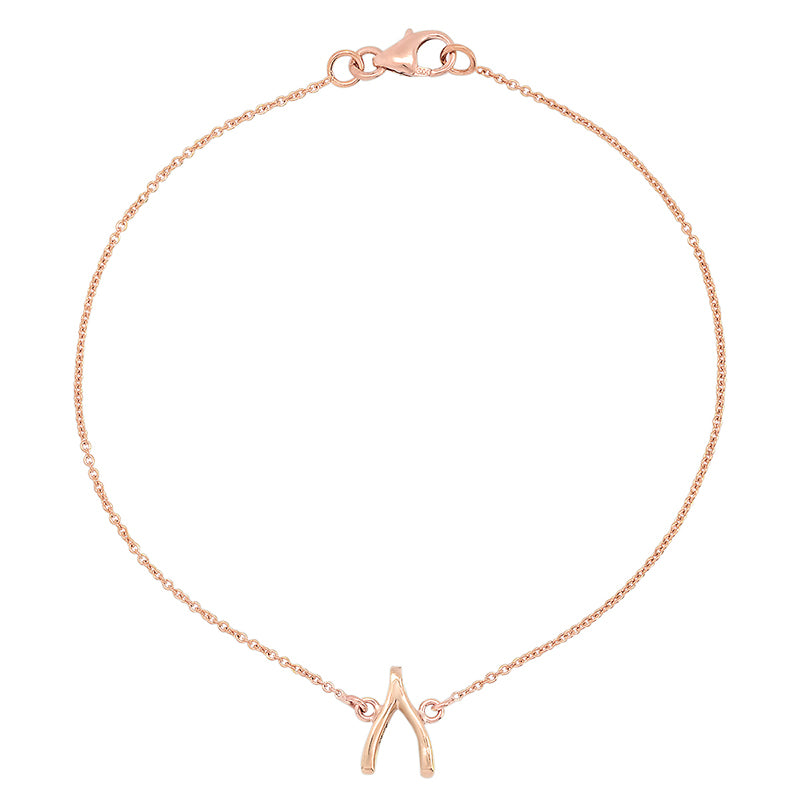 Rose Gold Mini Wishbone Bracelet