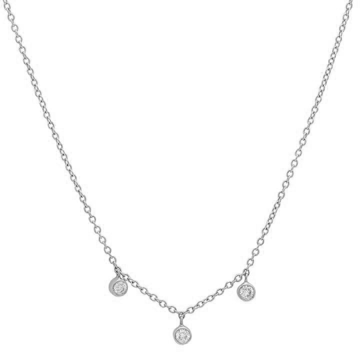 Silver 0.20ct Diamond Bezel Necklace | H.Samuel