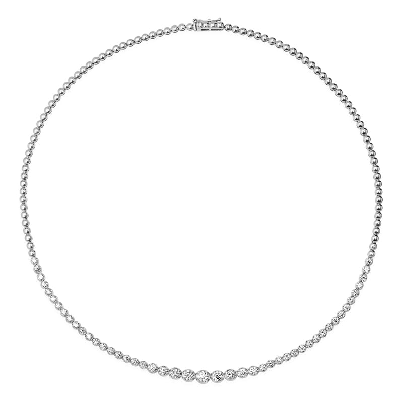 White Gold Graduated Diamond Tennis Necklace