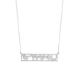 White Gold Good Luck Bar Necklace
