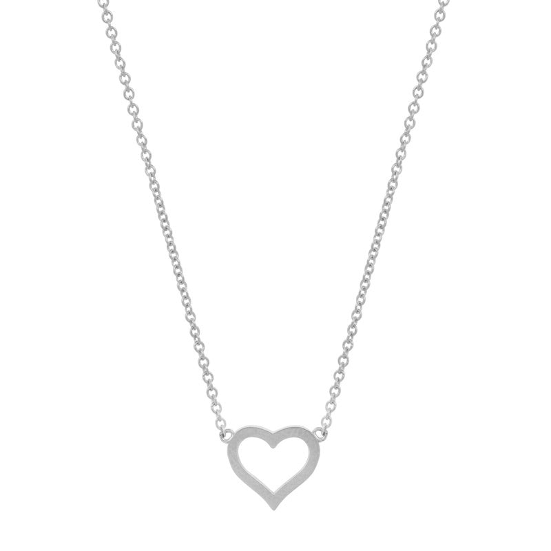 White Gold Small Open Heart Necklace