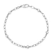 White Gold Small Edith Link Bracelet with 5 Diamond Bezel Accent