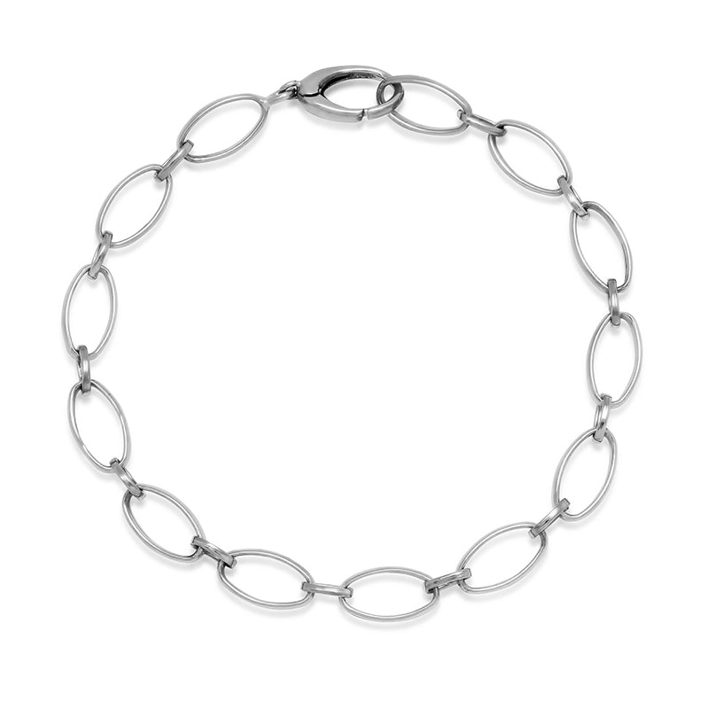 White Gold Medium and Small Edith Link Bracelet