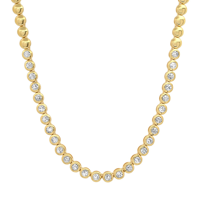 1/3 Diamond Large Bezel Tennis Necklace