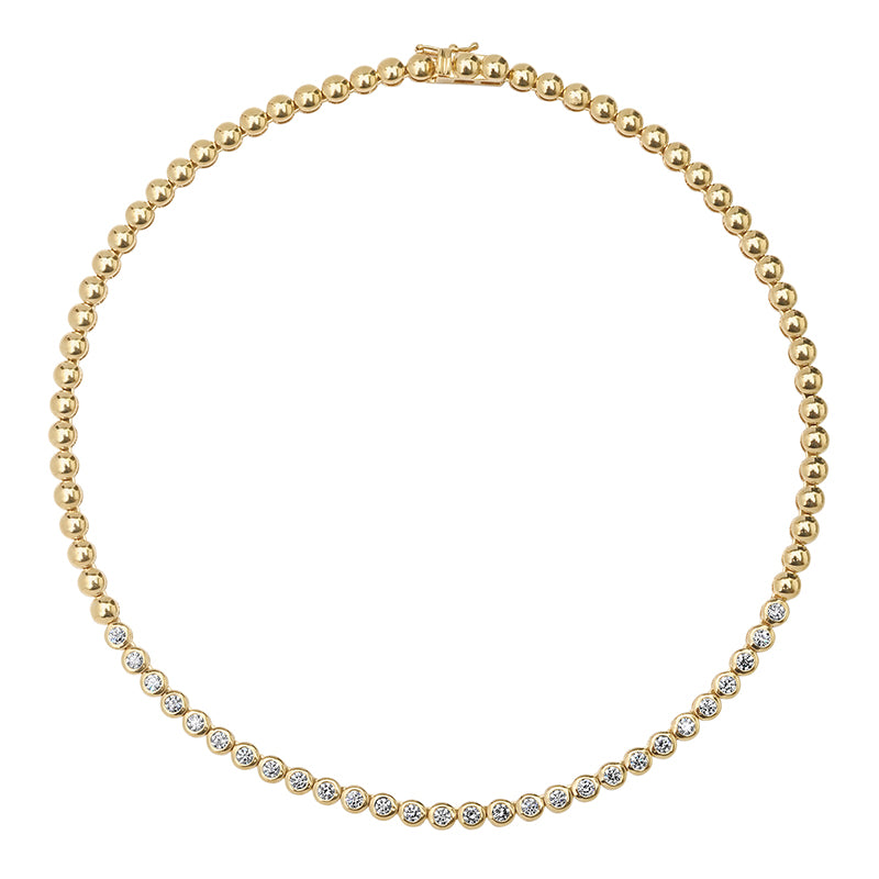 1/3 Diamond Large Bezel Tennis Necklace
