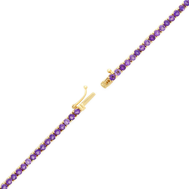 Large 4-Prong Amethyst Tennis Necklace