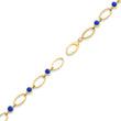 Medium Edith Link Necklace with Lapis Bezel Accents