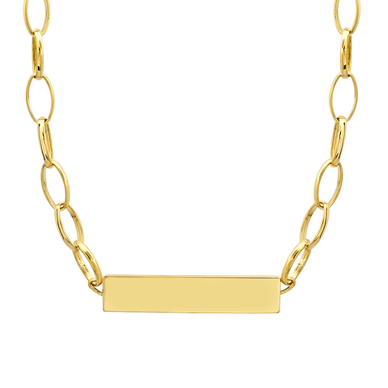 Medium Edith Link Necklace with Nameplate