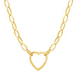 Medium Edith Link Necklace with Large Open Heart Accent