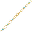 Medium Edith Link Necklace with Turquoise Bezel Accents