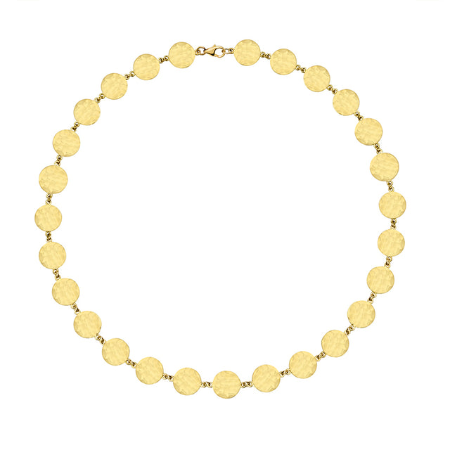 Mini Hammered Disc Link Necklace