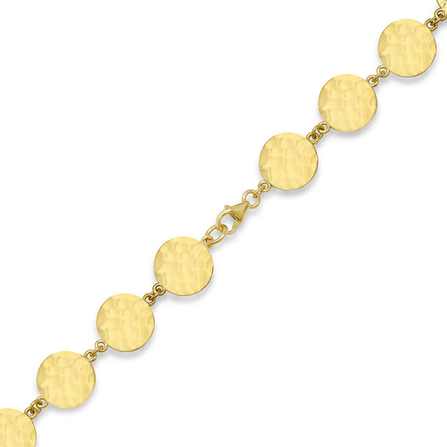 Mini Hammered Disc Link Necklace
