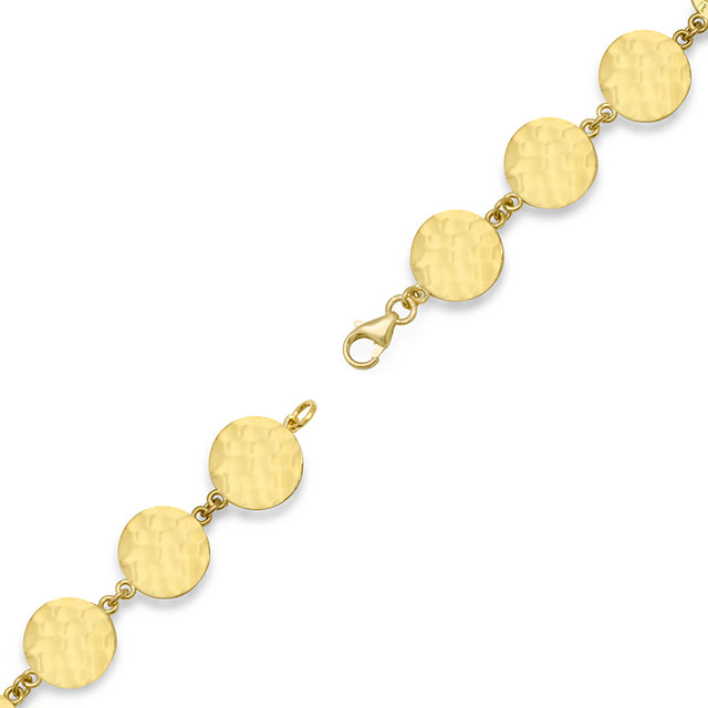 Mini Hammered Disc Link Necklace