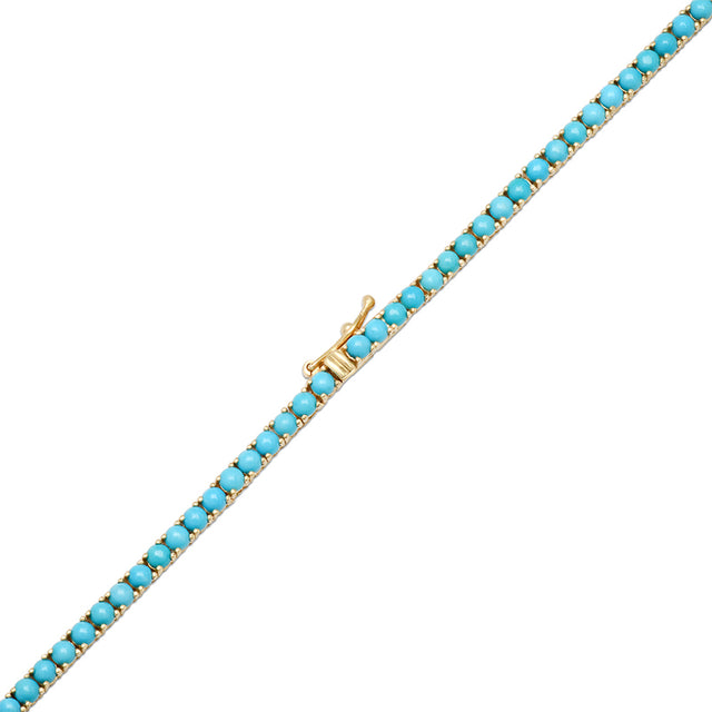 Large 4-Prong Turquoise Tennis Necklace