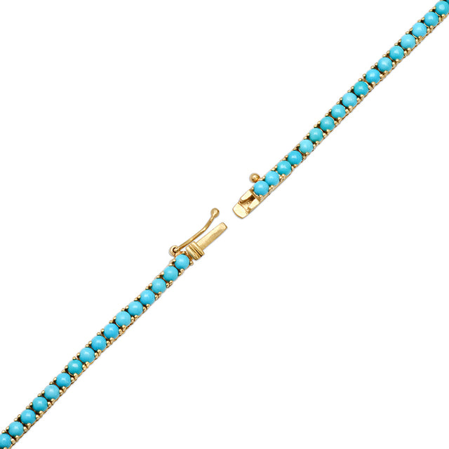 Large 4-Prong Turquoise Tennis Necklace