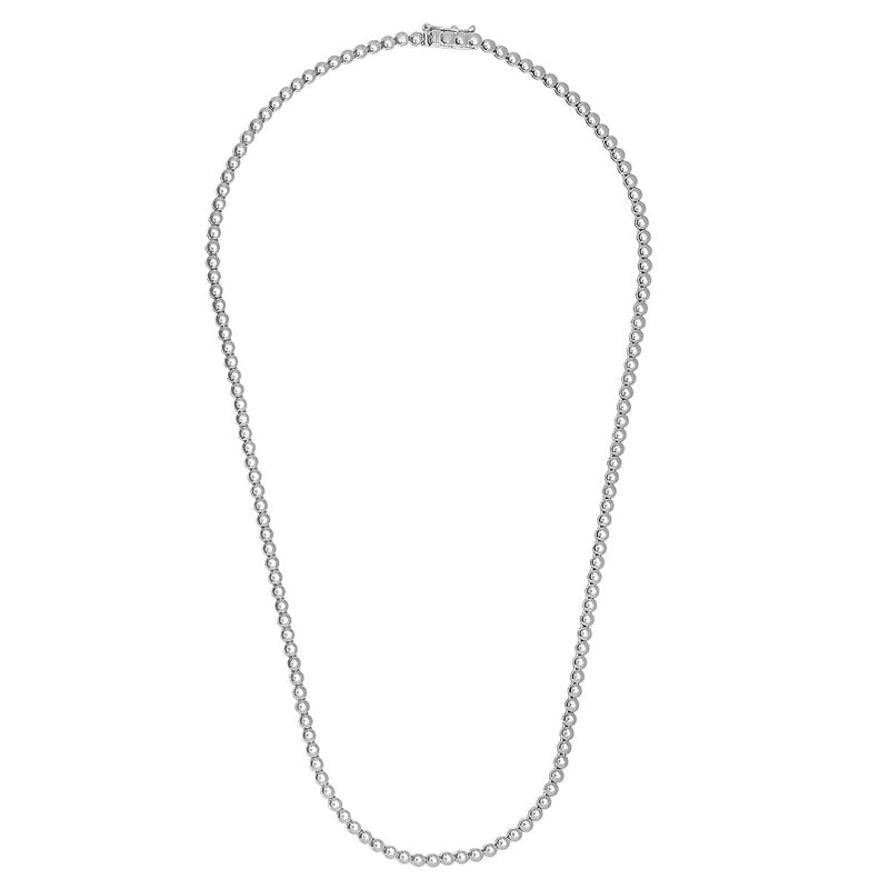 White Gold Mini Bezel Tennis Necklace