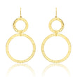 Graduated Hammered Open Circle Drop Earrings