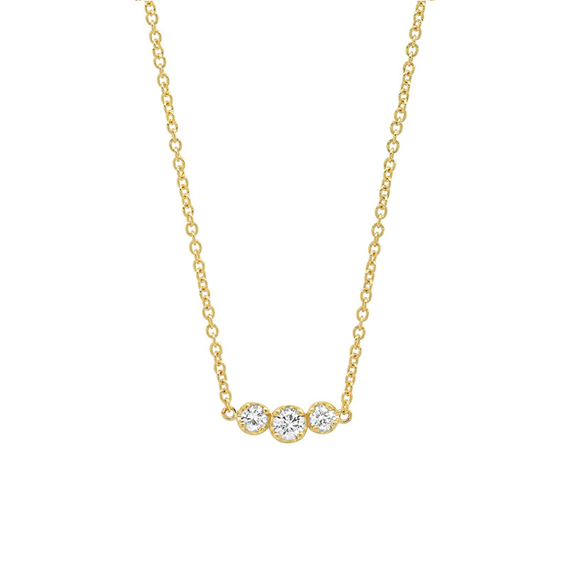 Star 14k White Gold Pendant Necklace in White Diamonds