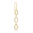 Triple 3-Prong Diamond Mini Open Teardrop Earrings