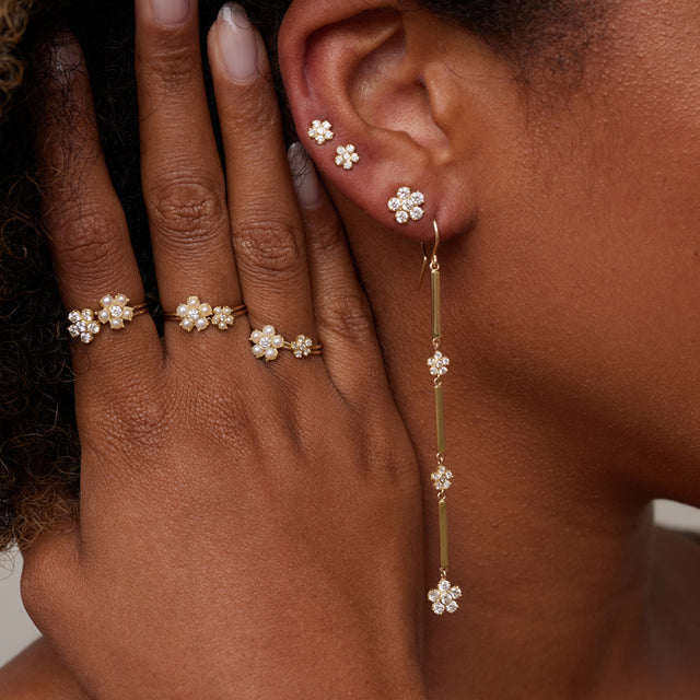 Large Diamond Flower Ring